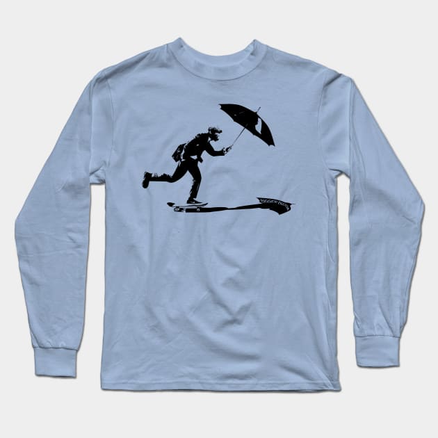 Skater Monkey Business Umbrella Long Sleeve T-Shirt by BiggerBrotha